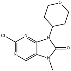 2-chloro-7-methyl-9-(tetrahydro-2H-pyran-4-yl)-7,9-dihydro-8H-purin-8-one Struktur