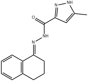 N'-[3,4-dihydro-1(2H)-naphthalenylidene]-3-methyl-1H-pyrazole-5-carbohydrazide Struktur