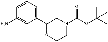 tert-butyl 2-(3-aminophenyl)morpholine-4-carboxylate Struktur