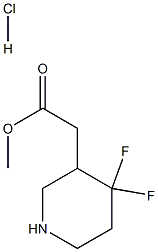 methyl 2-(4,4-difluoropiperidin-3-yl)acetate hydrochloride Struktur