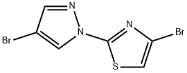 1-(4-Bromothiazol-2-yl)-4-bromopyrazole Struktur