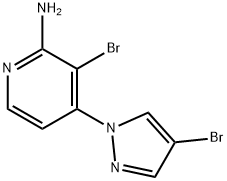 4-Bromo-1-(2-amino-3-bromo-4-pyridyl)pyrazole Struktur