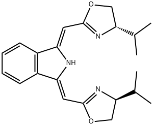 (1Z,3Z)-1,3-Bis[[(4S)-4,5-dihydro-4-isopropyl-2-oxazolyl]methylene]-2,3-dihydro-1H-isoindole Struktur