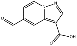 5-formylpyrazolo[1,5-a]pyridine-3-carboxylic acid Struktur