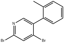 2,4-Dibromo-5-(2-tolyl)pyridine Struktur