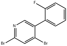 2,4-Dibromo-5-(2-fluorophenyl)pyridine Struktur