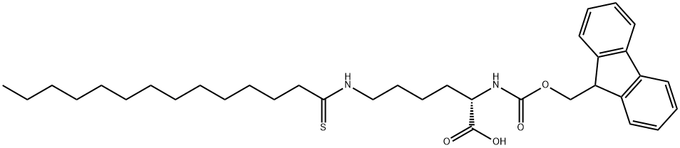 N2-[(9H-fluoren-9-ylmethoxy)carbonyl]-N6-(1-thioxotetradecyl)-L-Lysine Struktur