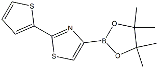 4-(4,4,5,5-tetramethyl-1,3,2-dioxaborolan-2-yl)-2-(thiophen-2-yl)thiazole Struktur