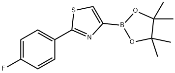 2-(4-fluorophenyl)-4-(4,4,5,5-tetramethyl-1,3,2-dioxaborolan-2-yl)thiazole Struktur