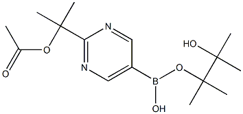 2-(1-Acetoxy-1-methylethyl)pyrimidine-5-boronic acid pinacol ester Struktur