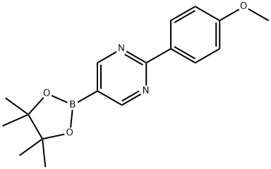 2-(4-methoxyphenyl)-5-(4,4,5,5-tetramethyl-1,3,2-dioxaborolan-2-yl)pyrimidine Struktur