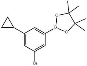 2-(3-bromo-5-cyclopropylphenyl)-4,4,5,5-tetramethyl-1,3,2-dioxaborolane Struktur