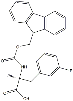 (2S)-2-({[(9H-fluoren-9-yl)methoxy]carbonyl}amino)-3-(3-fluorophenyl)-2-methylpropanoic acid Struktur