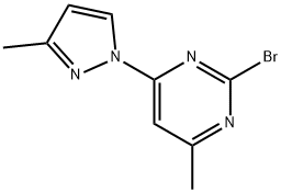 2-Bromo-4-(3-methyl-1H-pyrazol-1-yl)-6-methylpyrimidine Struktur