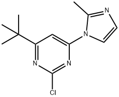 2-chloro-4-(1H-2-methylimidazol-1-yl)-6-(tert-butyl)pyrimidine Struktur