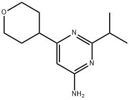 4-Amino-2-(iso-propyl)-6-(4-tetrahydropyranyl)pyrimidine Struktur