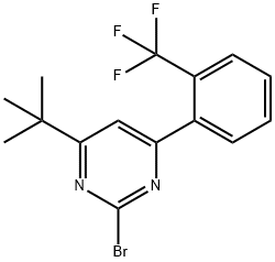 2-Bromo-4-(2-trifluoromethylphenyl)-6-(tert-butyl)pyrimidine Struktur