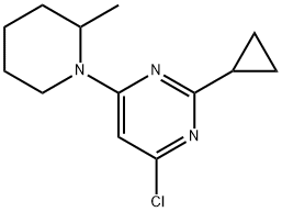 4-Chloro-2-cyclopropyl-6-(2-methylpiperidin-1-yl)pyrimidine Struktur