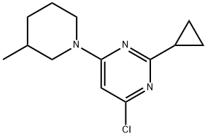 4-Chloro-2-cyclopropyl-6-(3-methylpiperidin-1-yl)pyrimidine Struktur