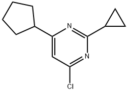 4-chloro-2-cyclopropyl-6-cyclopentylpyrimidine Struktur