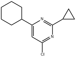 4-chloro-2-cyclopropyl-6-cyclohexylpyrimidine Struktur