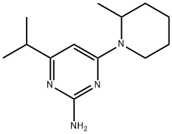 2-Amino-4-(2-methylpiperidin-1-yl)-6-(iso-propyl)pyrimidine Struktur