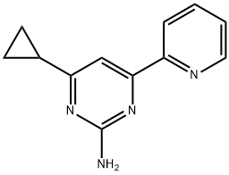 2-amino-4-(pyridin-2-yl)-6-cyclopropylpyrimidine Struktur