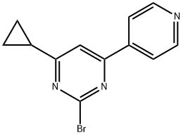 2-bromo-4-(pyridin-4-yl)-6-cyclopropylpyrimidine Struktur