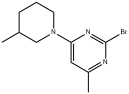 2-Bromo-4-(3-methylpiperidin-1-yl)-6-methylpyrimidine Struktur