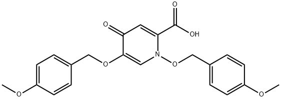 1,5-bis((4-methoxybenzyl)oxy)-4-oxo-1,4-dihydropyridine-2-carboxylic acid Struktur