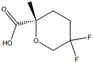 (S)-5,5-difluoro-2-methyltetrahydro-2H-pyran-2-carboxylic acid Struktur