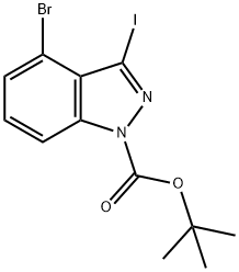 tert-butyl 4-bromo-3-iodo-1H-indazole-1-carboxylate Struktur