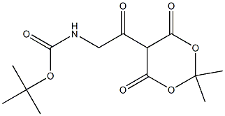 tert-butyl 2-(2,2-dimethyl-4,6-dioxo-1,3-dioxan-5-yl)-2-oxoethylcarbamate Struktur