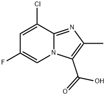 8-chloro-6-fluoro-2-methylimidazo[1,2-a]pyridine-3-carboxylic acid Struktur