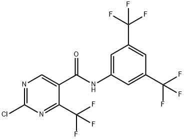 N-[3,5-Bis(trifluoromethyl)phenyl]-2-chloro-4-(trifluoromethyl)-5-pyrimidinecarboxamide Struktur