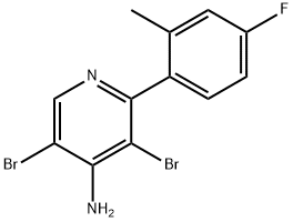 4-Amino-3,5-dibromo-2-(2-methyl-4-fluorophenyl)pyridine Struktur