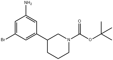 3-(N-Boc-Piperidin-3-yl)-5-amino-1-bromobenzene Struktur