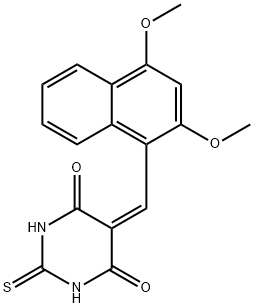 5-((2,4-dimethoxynaphthalen-1-yl)methylene)-2-thioxodihydropyrimidine-4,6(1H,5H)-dione Struktur