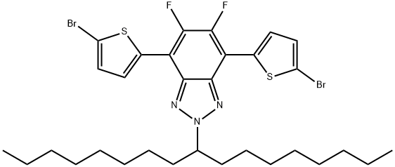 4,7-Bis(5-bromothiophen-2-yl)-5,6-difluoro-2-(heptadecan-9-yl)-2H-benzo[d][1,2,3]triazole Struktur