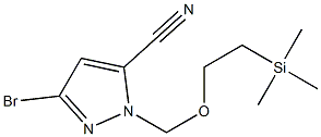 3-bromo-1-((2-(trimethylsilyl)ethoxy)methyl)-1H-pyrazole-5-carbonitrile Struktur