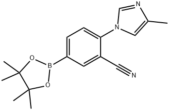 2-(4-methyl-1H-imidazol-1-yl)-5-(4,4,5,5-tetramethyl-1,3,2-dioxaborolan-2-yl)benzonitrile Struktur