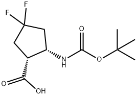 (1S,2R)-2-((tert-butoxycarbonyl)amino)-4,4-difluorocyclopentane-1-carboxylic acid Struktur