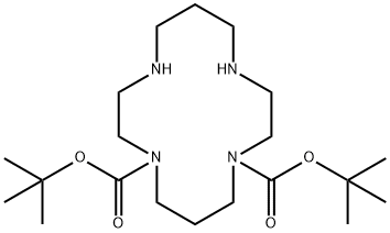 di-tert-butyl 1,4,8,11-tetraazacyclotetradecane-1,11-
dicarboxylate Struktur