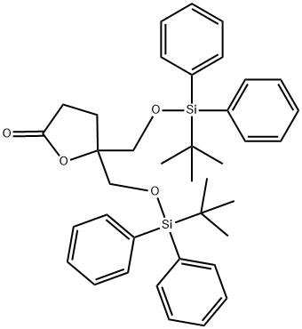 2(3H)-Furanone, 5,5-bis[[[(1,1-dimethylethyl)diphenylsilyl]oxy]methyl]dihydro- Struktur