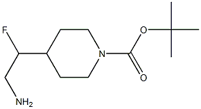 tert-butyl 4-(2-amino-1-fluoroethyl)piperidine-1-carboxylate Struktur