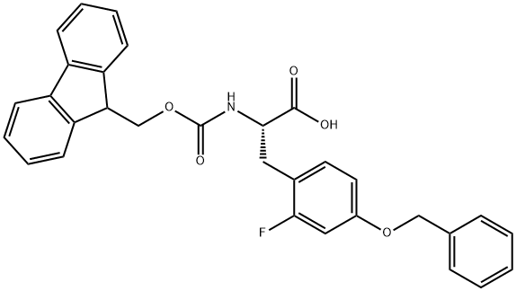 N-[(9H-fluoren-9-ylmethoxy)carbonyl]-2-fluoro-O-(phenylmethyl)-L-tyrosine Struktur