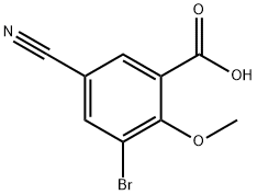 3-Bromo-5-cyano-2-methoxybenzoic acid Struktur