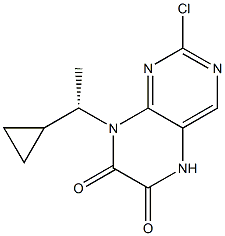 2-Chloro-8-[(1S)-1-cyclopropylethyl]-5,8-dihydropteridine-6,7-dione Struktur