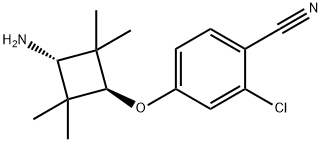 2-chloro-4-[trans-3-amino-2,2,4,4-tetramethylcyclobutoxy]benzonitrile Struktur