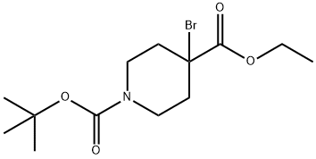 1-(tert-Butyl) 4-ethyl 4-bromopiperidine-1,4-dicarboxylate Struktur